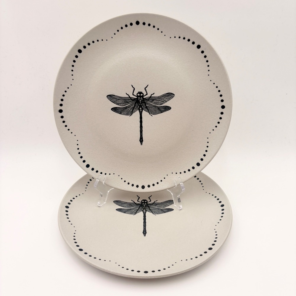 Mesa Brasil Dragonfly Stoneware Dinner Plates Set of 2‎ Halloween
